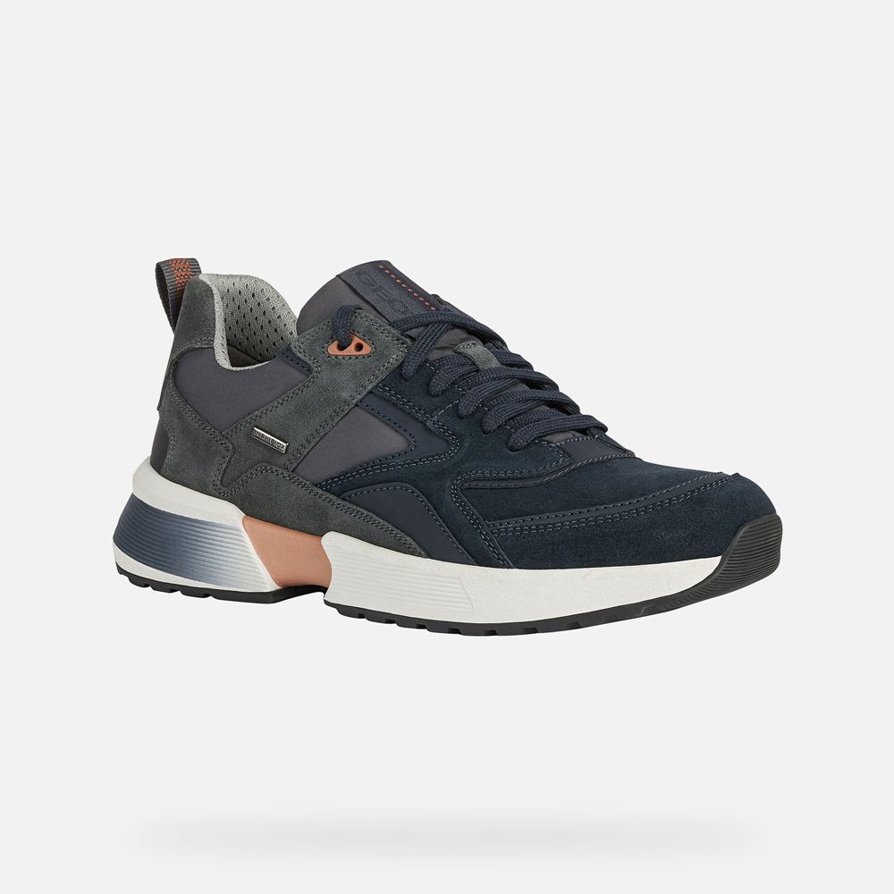 Geox Erkek Spor Ayakkabı Koyu Gri - Naviglio Abx - FAD-904315